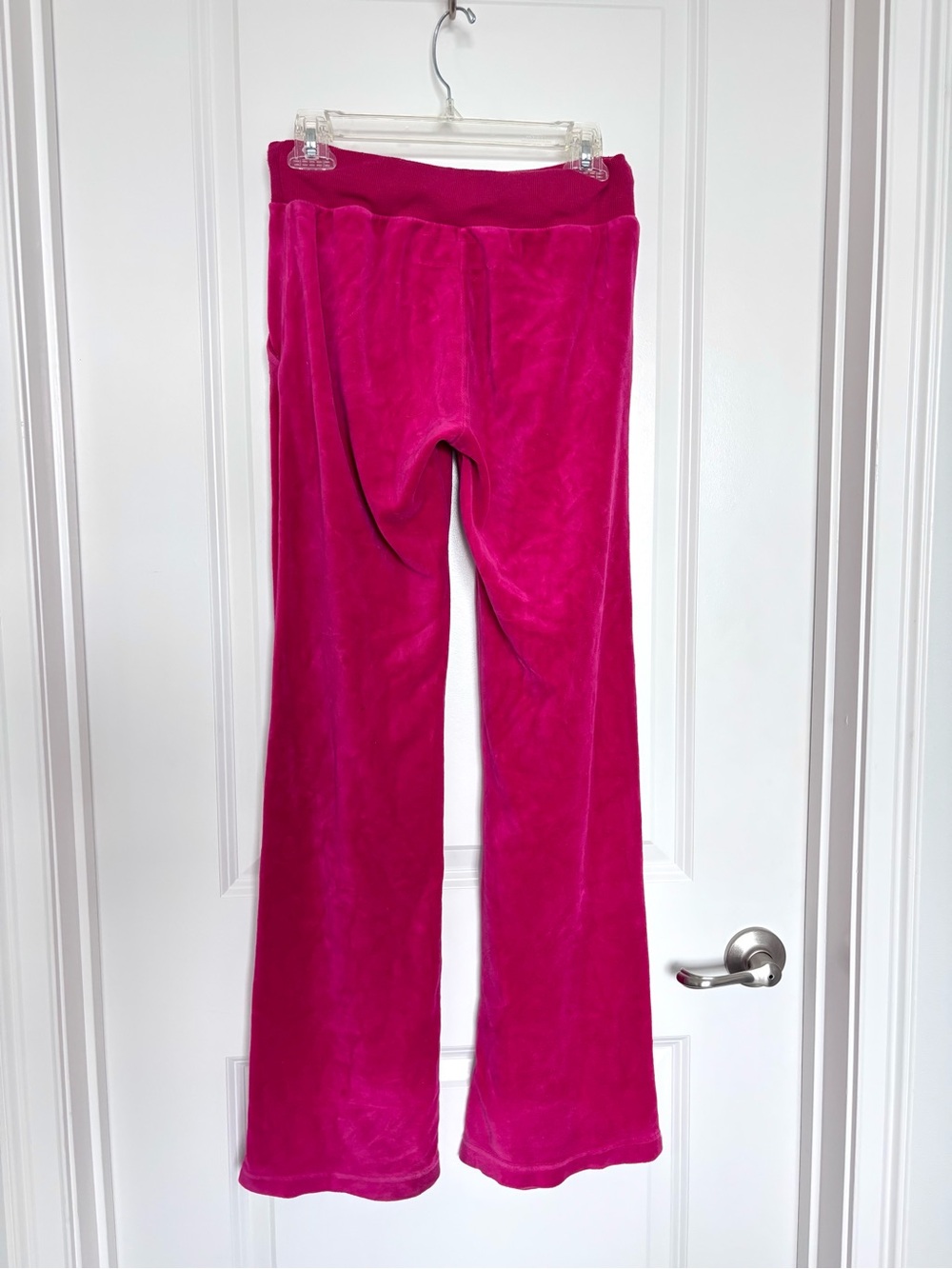 Vintage Y2K One Love Hot Pink Velour Rhinestone Hoodie Flare Pants Set Small XS - Picture 13 of 16